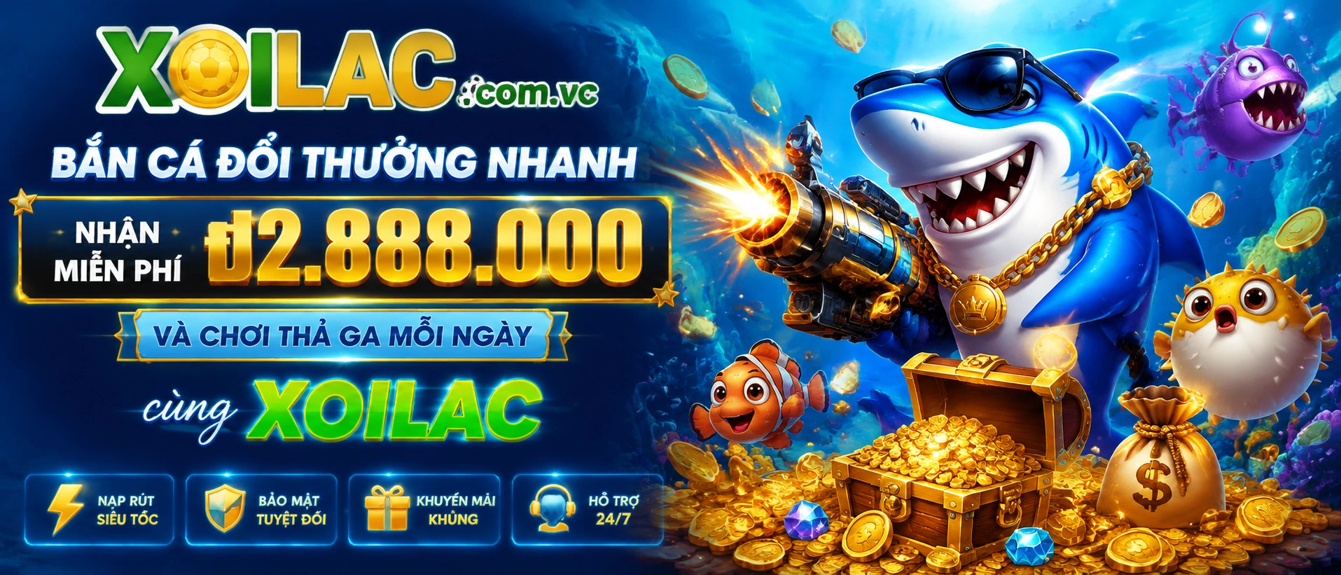 Bắn Cá xoilac giao diện sảnh game đại dương